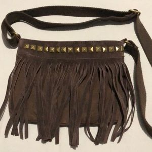 Garage studded fringe front crossbody